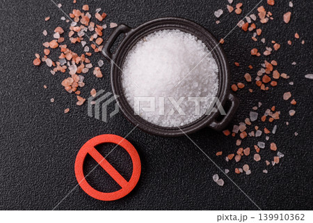The salt ban sign as a concept to stop the problem of heart attack and pressure. The salt ban sign The salt ban sign as a concept to stop the problem of heart attack and pressure. The salt ban sign 139910362