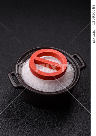 The salt ban sign as a concept to stop the problem of heart attack and pressure. The salt ban sign The salt ban sign as a concept to stop the problem of heart attack and pressure. The salt ban sign 139910365