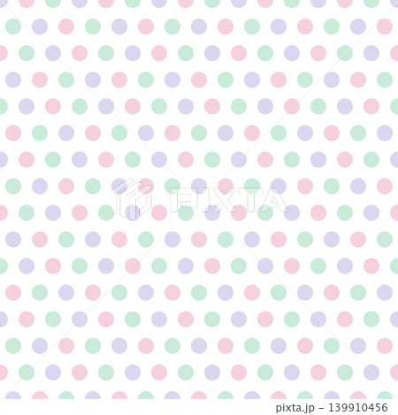 ラベンダー・ローズ・ミントのパステル水玉柄 紫 緑 ピンク ラベンダー・ローズ・ミントのパステル水玉柄 紫 緑 ピンク 139910456