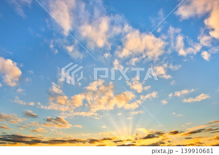 Dawn Clouds Sky Replacement First Day Sun Rays 139910681