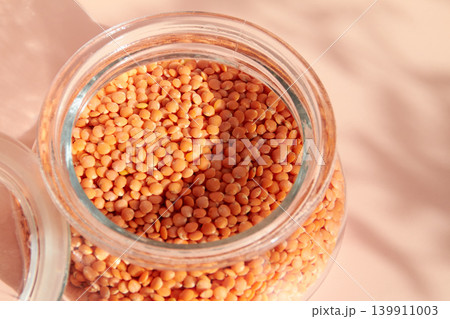 Raw Chickpeas on Pink Background 139911003