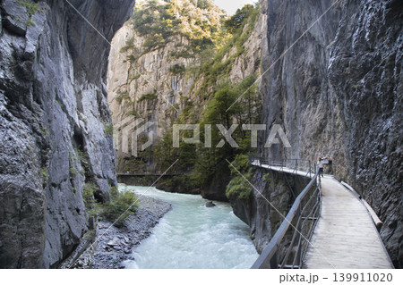 Aare gorge river powerful water flowing through canyon 139911020