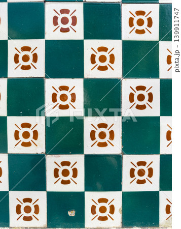 Traditional Portuguese Azulejos Checkerboard Tiles Traditional Portuguese Azulejos Checkerboard Tiles 139911747