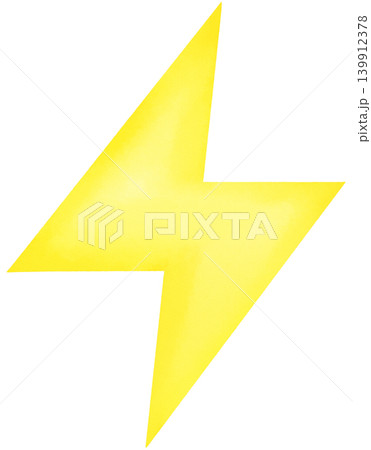 雷(電気)のマーク 簡単水彩イラスト 雷(電気)のマーク 簡単水彩イラスト 139912378