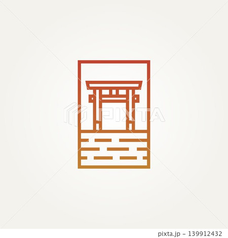 ancient torii gate landmark minimalist logo ancient torii gate landmark minimalist logo 139912432
