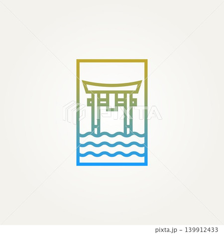 itsukushima shrine torii gate minimalist line art itsukushima shrine torii gate minimalist line art 139912433