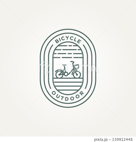 outdoor bicycle minimalist line art badge logo outdoor bicycle minimalist line art badge logo 139912448