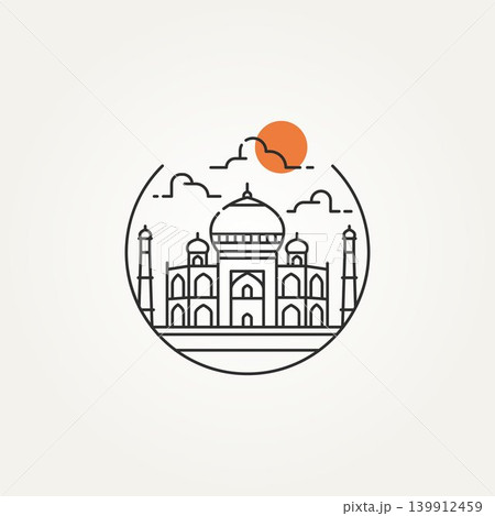 taj mahal outline minimalist line art icon logo taj mahal outline minimalist line art icon logo 139912459