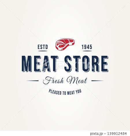vintage meat store typography badge hipster logo vintage meat store typography badge hipster logo 139912484