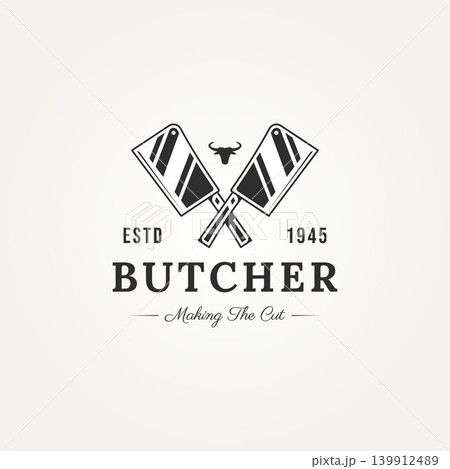 vintage butcher shop badge logo design vintage butcher shop badge logo design 139912489