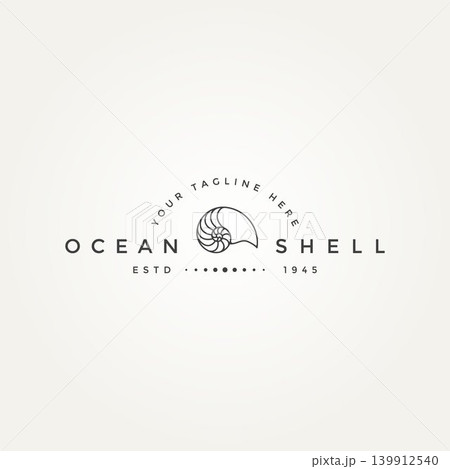 nautilus ocean minimalist line art badge logo nautilus ocean minimalist line art badge logo 139912540