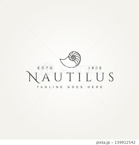 nautilus minimalist line art badge logo design nautilus minimalist line art badge logo design 139912542