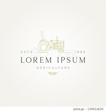 tractor line art logo vector illustration design tractor line art logo vector illustration design 139912620