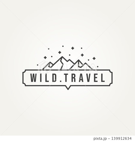 mountain travel adventure minimalist line art logo mountain travel adventure minimalist line art logo 139912634