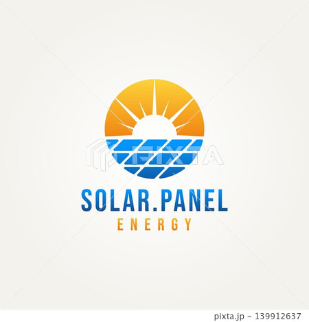 solar panel energy simple minimalist logo 139912637