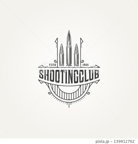 shooting club classic vintage line art logo design shooting club classic vintage line art logo design 139912702