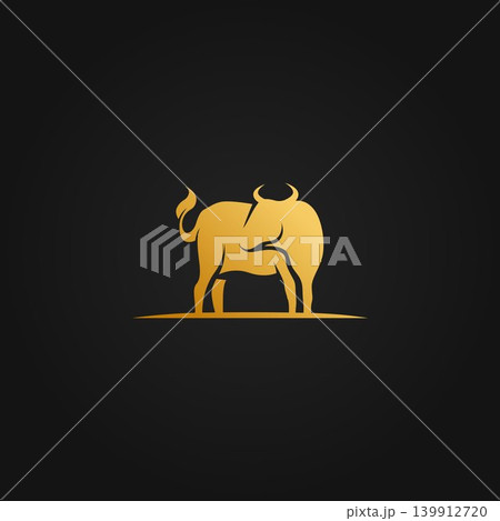 isolated gold premium angus cow icon logo design isolated gold premium angus cow icon logo design 139912720