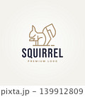 animal squirrel minimalist simple line art logo icon template vector illustration design 139912809