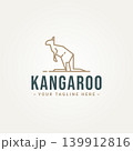 australian kangaroo wallaby simple minimalist line art logo icon template vector illustration design 139912816