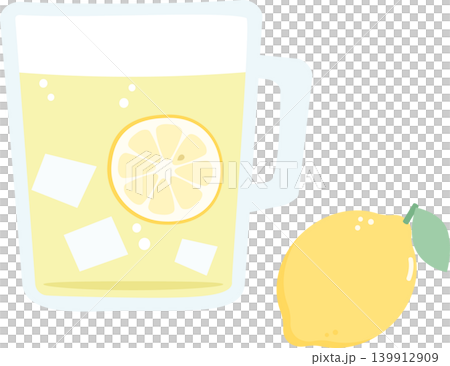 レモンサワーの爽やかな夏イラスト素材 139912909