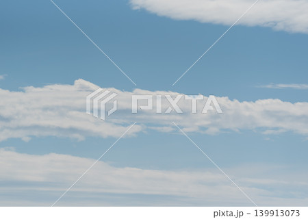 Blue sky soft white clouds natural background clean atmosphere peaceful weather minimal composition copy space for design presentation use Blue sky soft white clouds natural background clean atmosphere peaceful weather minimal composition copy space for design presentation use 139913073