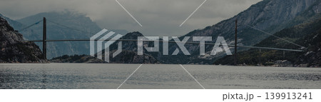 Lyse-Fjord Bridge panoramic view, Norway Lyse-Fjord Bridge panoramic view, Norway 139913241