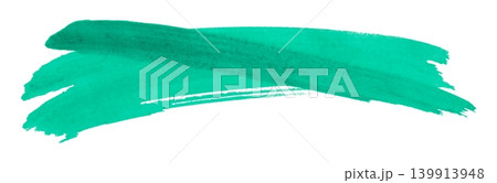 green brush isolated on transparent background green watercolor 139913948