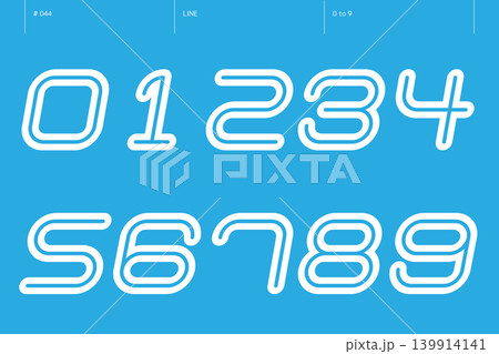 線の0から9までの数字のセット_044 線の0から9までの数字のセット_044 139914141