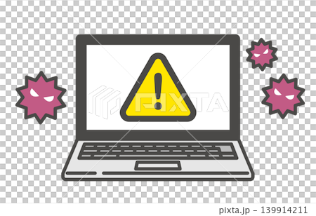 Illustration of a computer infected with a virus Illustration of a computer infected with a virus 139914211