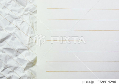 crumpled line paper texture background, blank sheet notebook crumpled line paper texture background, blank sheet notebook 139914296