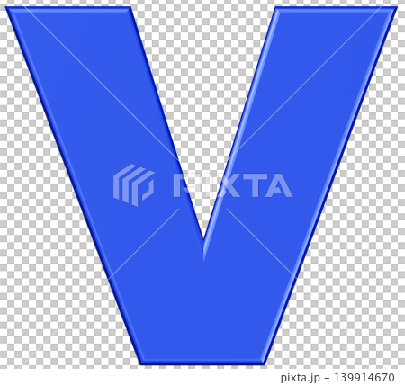 3D材質_字母V_藍色 3D材質_字母V_藍色 139914670