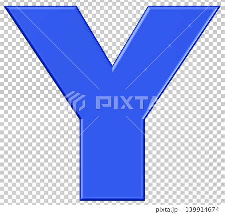 3D素材_アルファベット_Y_青 139914674