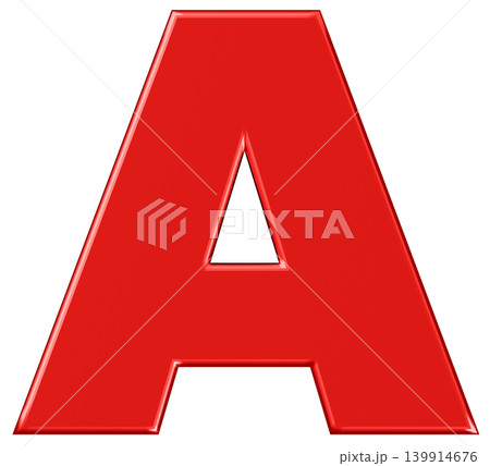 3D素材_アルファベット_A_赤 139914676