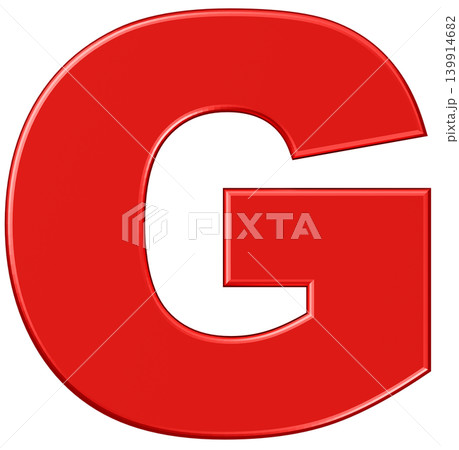 3D素材_アルファベット_G_赤 3D素材_アルファベット_G_赤 139914682