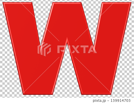 3D材質_字母_W_紅色 3D材質_字母_W_紅色 139914703