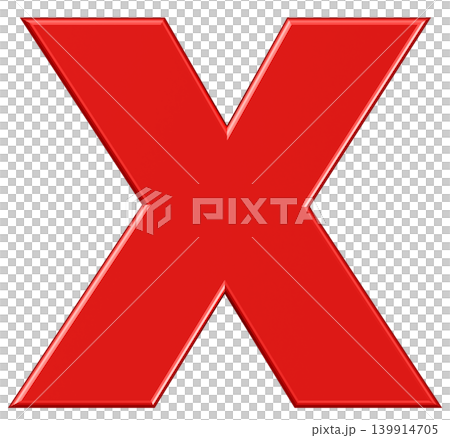 3D素材_アルファベット_X_赤 3D素材_アルファベット_X_赤 139914705