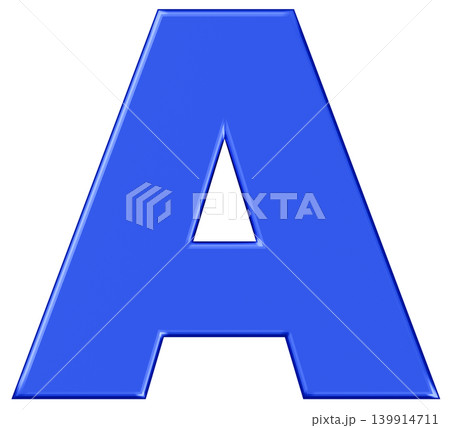 3D素材_アルファベット_A_青 3D素材_アルファベット_A_青 139914711