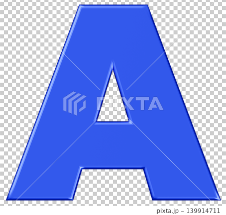 3D素材_アルファベット_A_青 3D素材_アルファベット_A_青 139914711