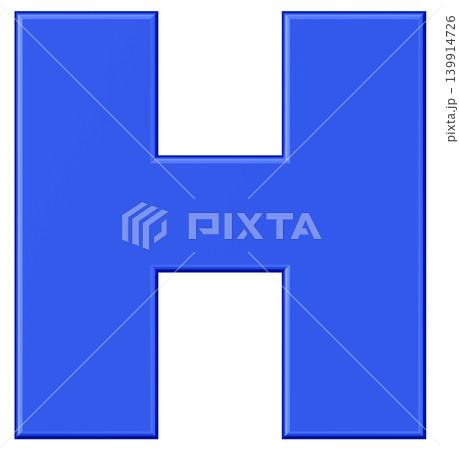3D素材_アルファベット_H_青 3D素材_アルファベット_H_青 139914726