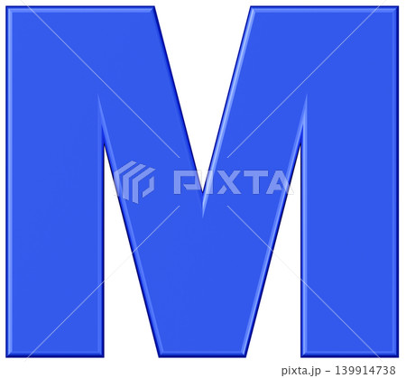 3D素材_アルファベット_M_青 3D素材_アルファベット_M_青 139914738