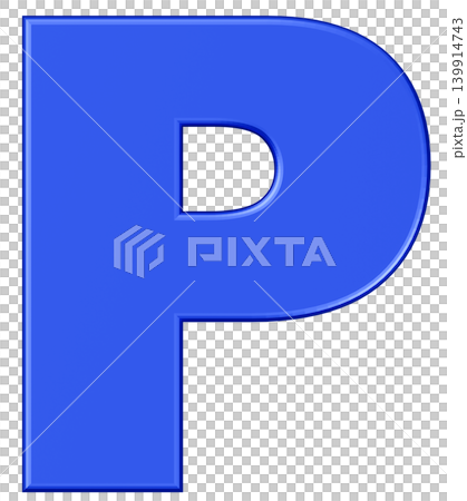 3D素材_アルファベット_P_青 139914743