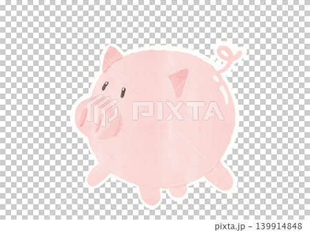 ピンク色の豚の置物 ピンク色の豚の置物 139914848