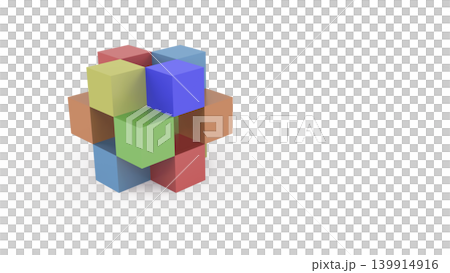 Abstract, colorful 3D blocks representing diversity and construction, on a white background. Recommended presentation title. Abstract, colorful 3D blocks representing diversity and construction, on a white background. Recommended presentation title. 139914916