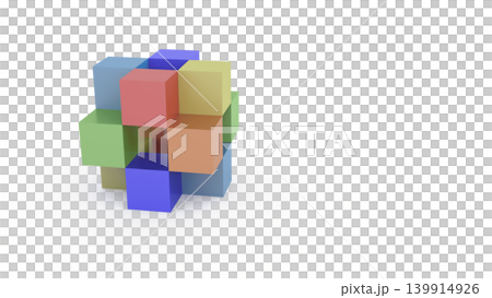 多様性や構築をイメージした抽象的なカラフル3Dブロック 白背景 プレゼンタイトルおすすめ 多様性や構築をイメージした抽象的なカラフル3Dブロック 白背景 プレゼンタイトルおすすめ 139914926