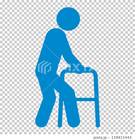 Walker / Pictogram for care, welfare, and barrier-free design Walker / Pictogram for care, welfare, and barrier-free design 139915443
