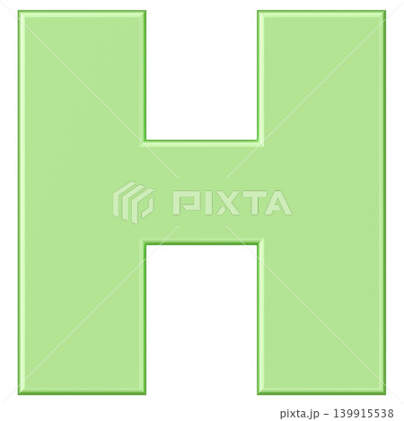 3D素材_アルファベット_H_緑 139915538