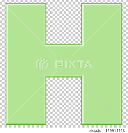 3D素材_アルファベット_H_緑 139915538
