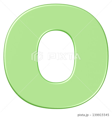 3D素材_アルファベット_O_緑 3D素材_アルファベット_O_緑 139915545
