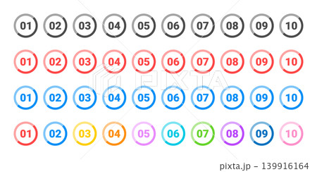シンプルな丸数字アイコンセット 139916164