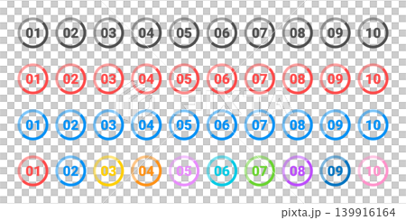 シンプルな丸数字アイコンセット 139916164